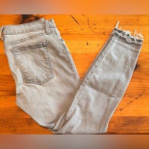 Pistola Light Grey Skinny Jeans Size 28, rise 9, & inseam is 26.5. Raw hem